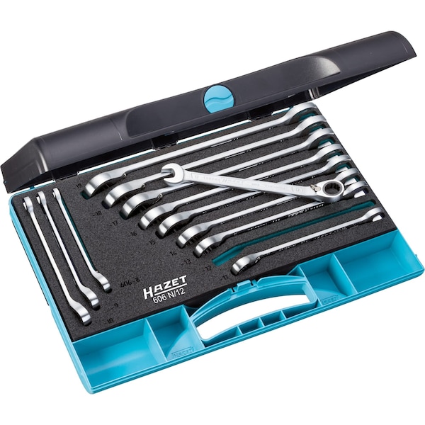 Hazet HAZET 606N/12 - RATCHETING COMBINATION WRENCH SET - 12 PCS - HZ606N/12