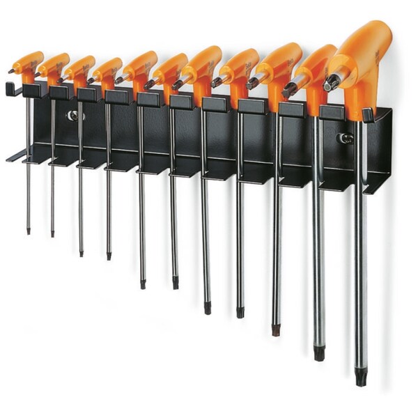 Beta 97TTX Set of 11 T-Handle Torx Key with Ergonomic Handle and Holder, T8 - T50 - 000970840