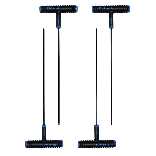 Eklind Metric Plain Ball Hex Key, 5 mm Tip Size, 9 in Long, 4 in Short, 4 PK - 64850
