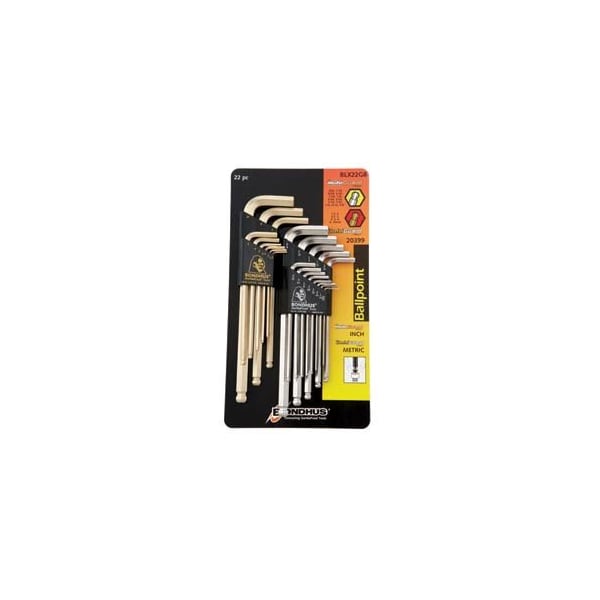 Bondhus GoldGuard/BriteGuard Plated Balldriver L-Wrench, 2PK - 20399******