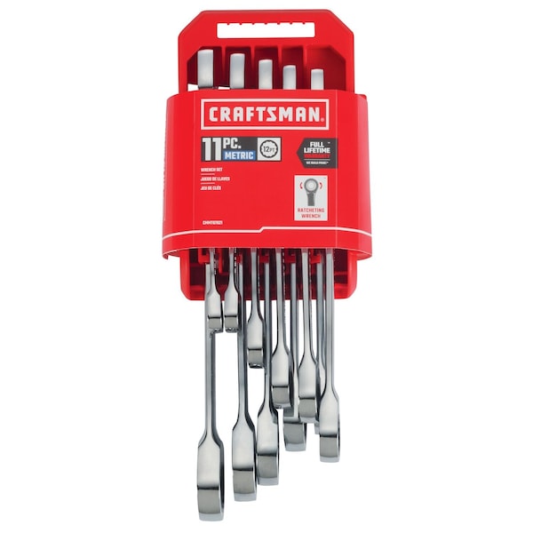 Craftsman Wrenches, 11-pc Metric Ratcheting Combin - CMMT87021