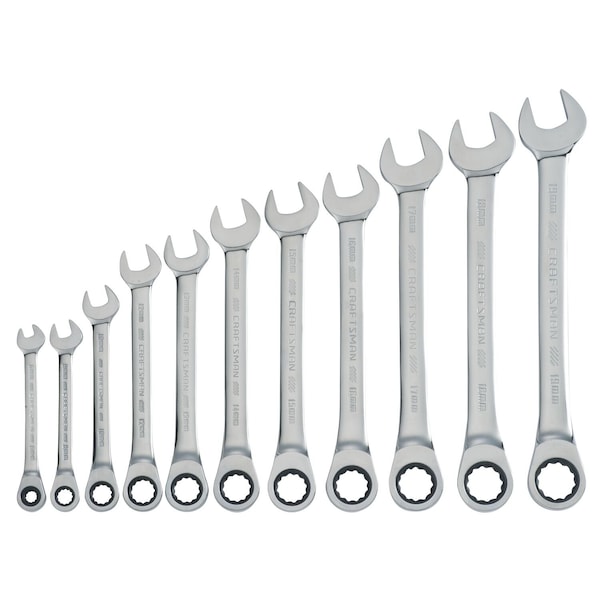 Craftsman Wrenches, 11-pc Metric Ratcheting Combin - CMMT87021