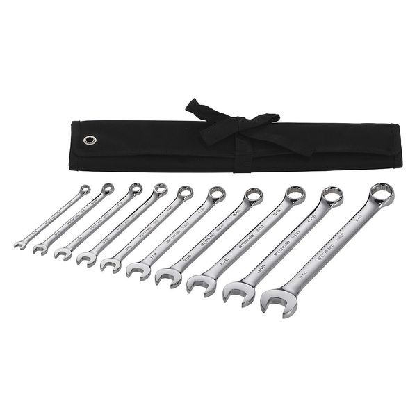 Westward Combination Wrench Set, 10 Pieces, 12 Pts - 54DF91