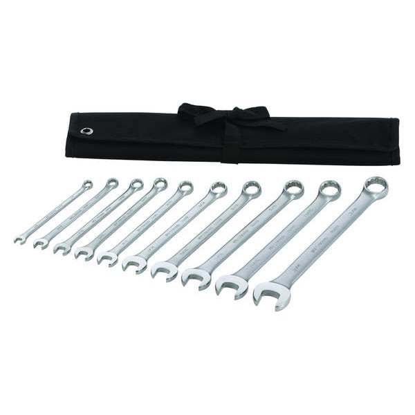 Westward Combination Wrench Set, 10 Pieces, 12 Pts - 54DG01