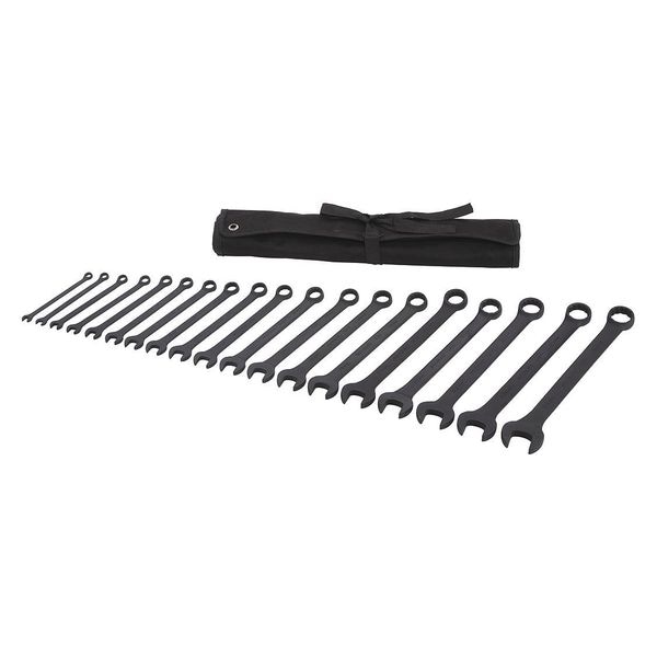 Westward Combination Wrench Set, 19 Pieces, 12 Pts - 54DG10