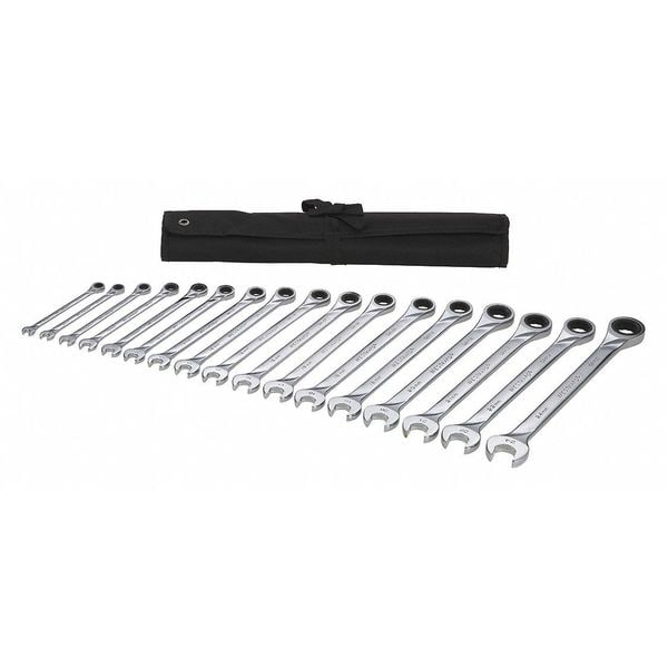 Westward Ratcheting Wrench Set, Metric, 17 pcs. - 54DG27