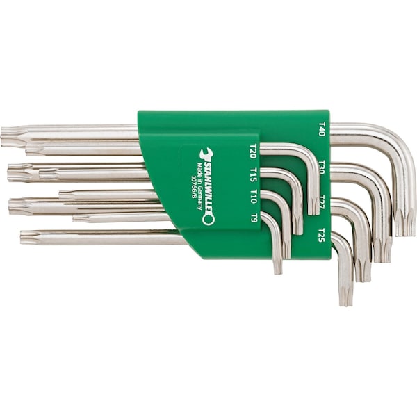 Stahlwille Tools HEXAGON KEY WRENCH SET TORX, 8 PCS IN HOLDER, T9 T10 T15 T20 T25 T27 T30 T40 - 10766/8