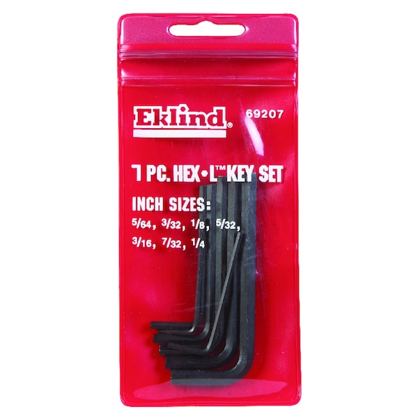 Eklind Hex-L 5/64"" to 1/4""  SAE Short Arm Hex L-Key Set Multi-Size in. 7 pc - 69207
