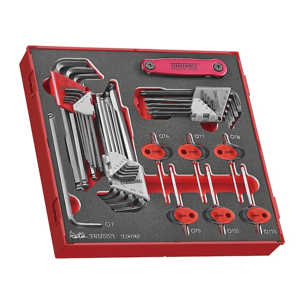 Teng Tools TEDHT42 - 42 Piece Hex and TX Key Set in EVA Tray - TEDHT42