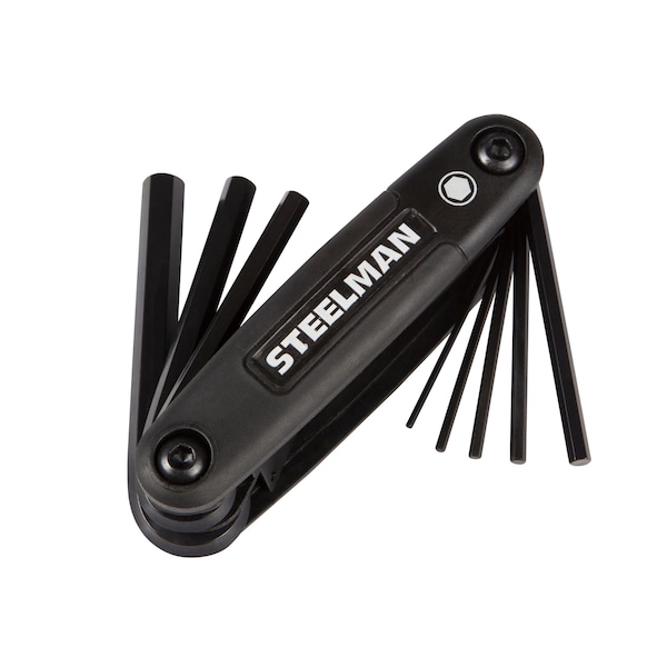 Steelman 3-Piece Folding Hex Key Set; Includes 9-Standard (SAE")/8-Metric (MM), and 8-Torx (T) Sizes - 41928
