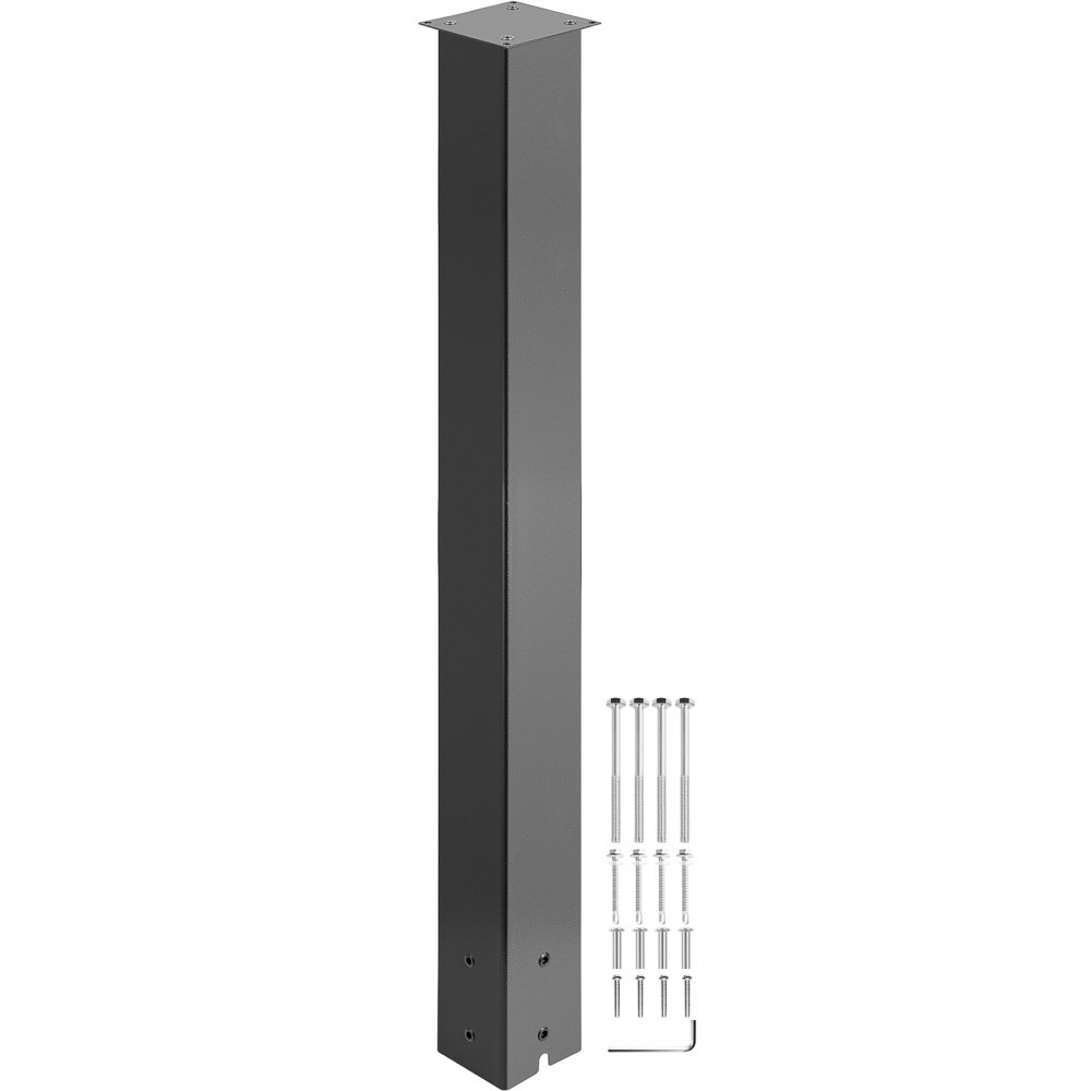 VEVOR Mailbox Post, 43" High Mailbox Stand, Black Powder-Coated Mail Box Post Kit, Q235 Steel Post Stand Surface Mount Post for Sidewalk and Street Curbside, Universal Mail Post for Outdoor Mailbox - YXZZCJYCGJS43PKT0V0