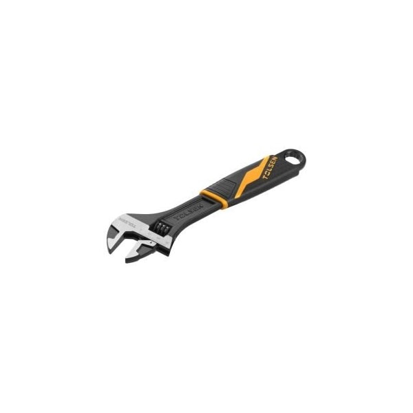 Tolsen Adjustable Wrench 10 Gripro Series Drop Forged, High Quality Tool Steel, Black Finish and Polish - 15310