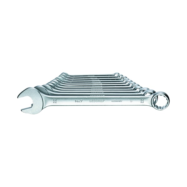 Gedore Combination Wrench Set, 11 pcs., 8-22mm, SAE or Metric: Metric - 7-011