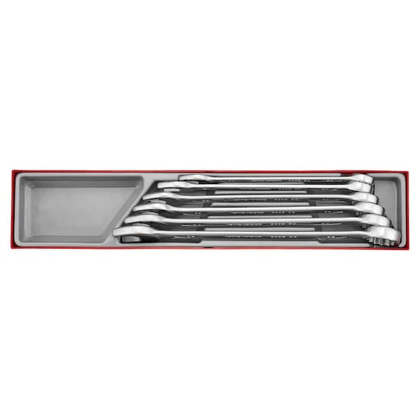 Teng Tools 6 Piece 12 Point Metric Chrome Vanadium Steel Combination Wrench Set - TTX2436