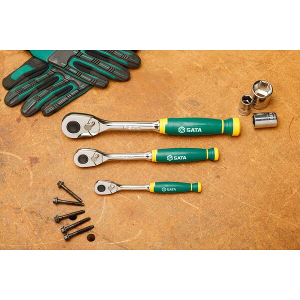 Sata Handle 72T Grip Ratchet Set, 3 Pc. - ST14901G