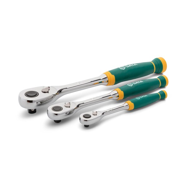 Sata Handle 72T Grip Ratchet Set, 3 Pc. - ST14901G
