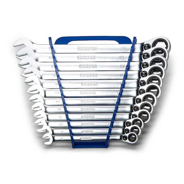 Capri Tools 6-Point Reversible Ratcheting Combination Wrench Set, Metric, 12 pcs - CP15000RK