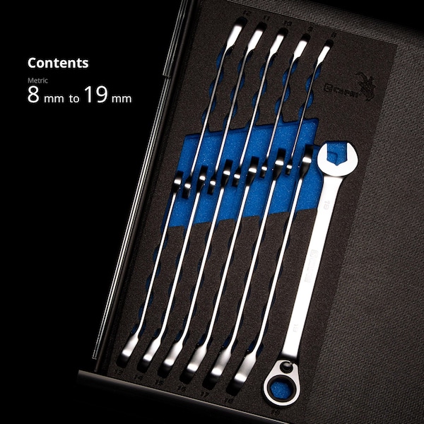 Capri Tools 6-Point Reversible Ratcheting Combination Wrench Set, Metric, 12 pcs - CP15000MT