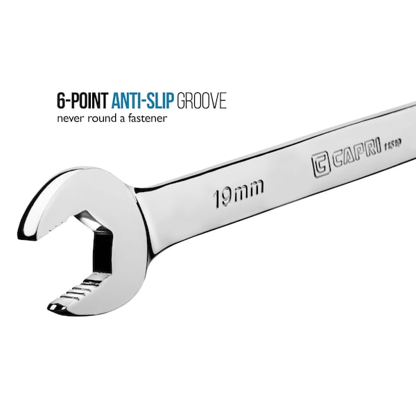 Capri Tools 100-Tooth Metric Ratcheting Combination Wrench Set, 12 pcs with Pouch - CP11500
