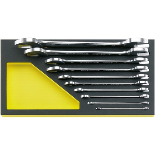 Stahlwille Tools Double open ended Wrenchs i.TCS inlay No.TCS 10/10, 6X7-30X32 MM MF 1/3-tray10-pcs. - 96830353