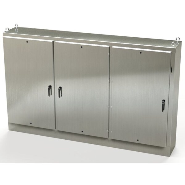 Saginaw Control & Engineering 304 Stainless Steel Electrical Enclosures, 72 in H, 18 in D, 117-1/2 in W, NEMA 3R, 4, 4X, 12, 13 - SCE-72XM3EW18SS