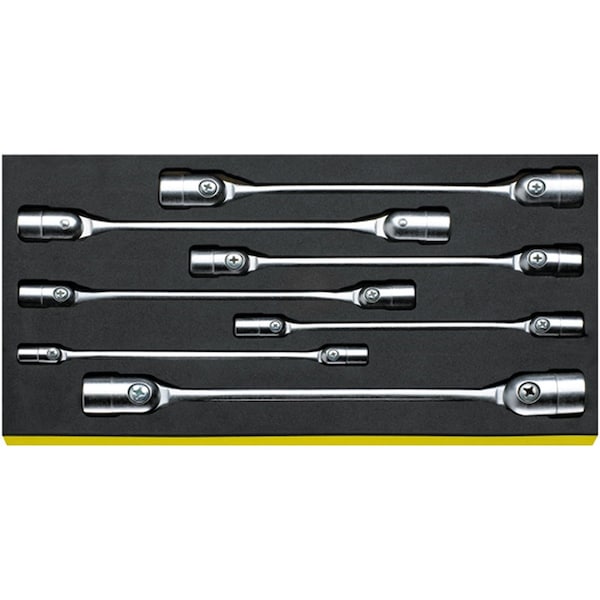 Stahlwille Tools Flexi-joint Wrenchs i.TCS inlay No.TCS 29/7, 8X9-20X22MM 1/3-tray7-pcs. - 96830195