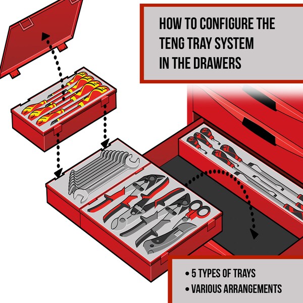 Teng Tools TED8012 - 12 Piece Anti Slip Combination Wrench Set in EVA - TED8012