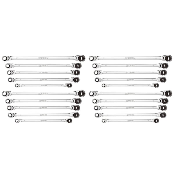 K-Tool International 4 Sets of 5 Pc Metric Double Box Univ Spline 90 Tooth - KTIXDKITDBM10