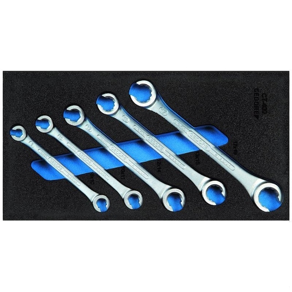 Gedore Set Of Open Flare Nut Wrenches, Wrench Style: Double Ended Ring - 1500 CT1-400