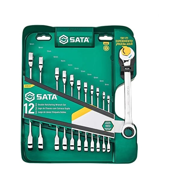 Sata Metric Double Ratcheting Wrench Set, 12 - ST09066-02