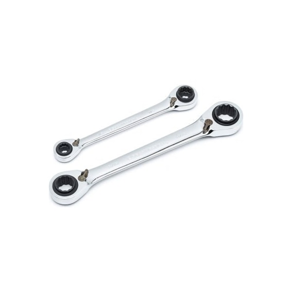Apex Tool Group Gearwrench® 2 Piece 72 Tooth QuadBox„¢ Reversible Double Box Ratcheting SAE Wrench Set - 85900