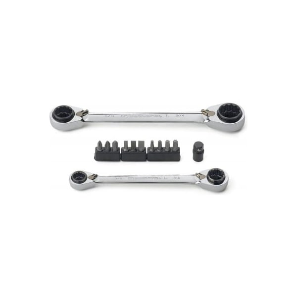 Apex Tool Group Gearwrench® 13 Piece 72 Tooth QuadBox„¢ Reversible Ratcheting SAE Wrench Bit Set - 85200