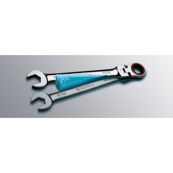 Capri Tools 100-Tooth Flex-Head Ratcheting Combination Wrench Set, SAE, 8 pcs - 11680RK