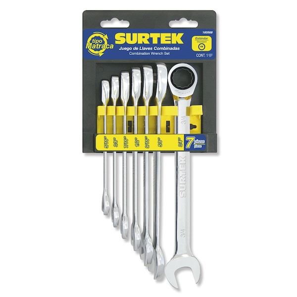 Surtek Combined Ratcheting Wrench Set Imperial 7 - 100568