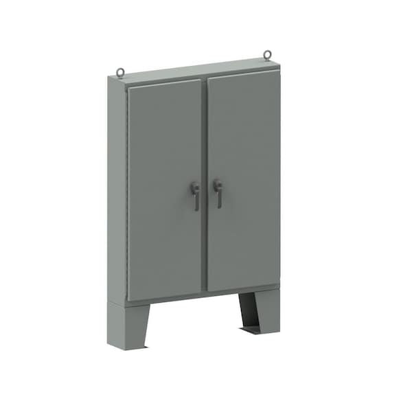 Wiegmann Carbon Steel Electrical Enclosures, 24 in H, 24 in D, 70 in W, NEMA 4, Hinged - N4D6260123PT