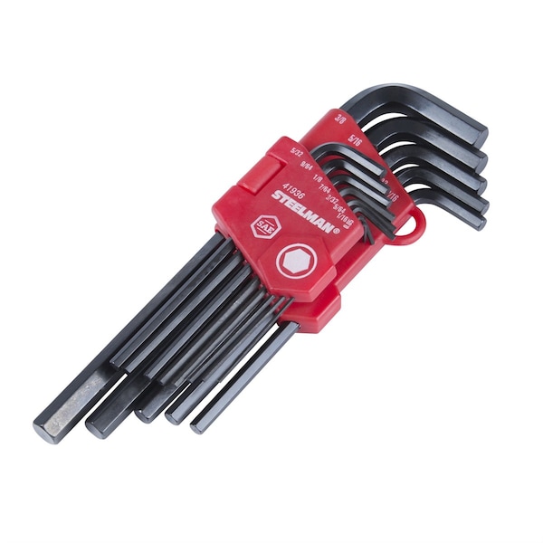 Steelman 13Piece Long Arm Hex Key Wrench Set, Inch SAE - JSP41936