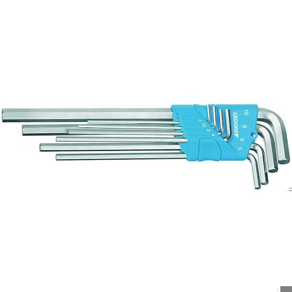 Gedore 8 Piece Metric L-Shape Hex Key Set, H 42 EL-88 - H 42 EL-88