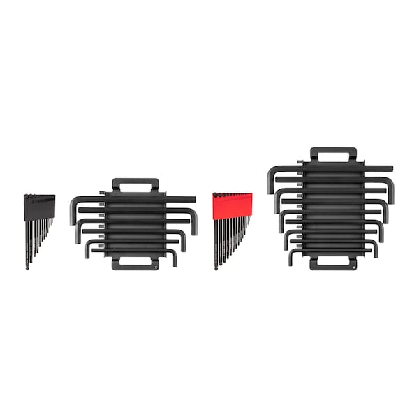 Tekton Ball End and Flat End Hex L-Key Set with Holder and Rack, 43-Piece (0.050-3/4 in., 1.3-19 mm) - KLX99301