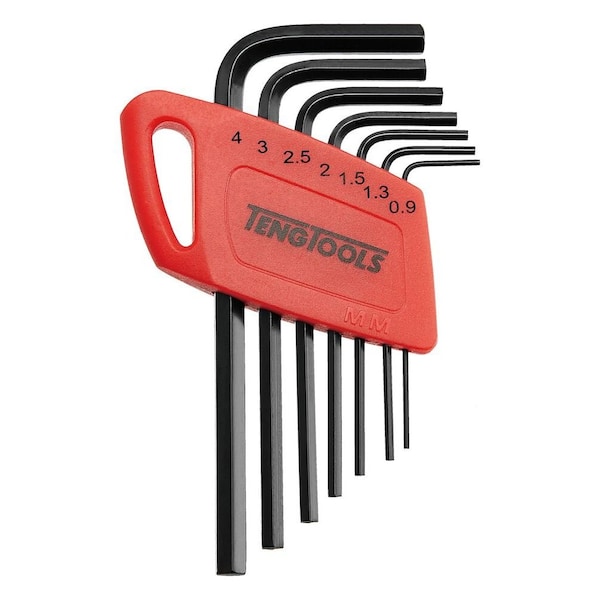 Teng Tools 7 Piece Mini Metric L Shape Hex Key Set 0.9mm To 4mm - 1477MM