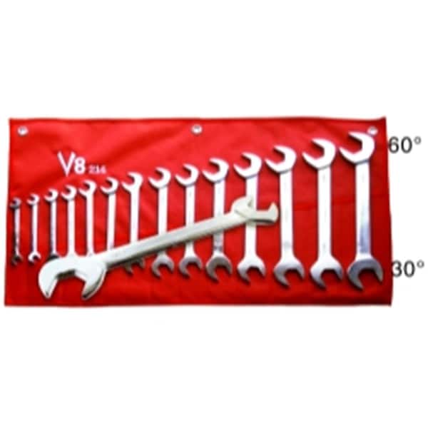 V-8 Tools .38in. - 1-.25in. Angle Head Wrench Set - 14 Pieces - V-305727