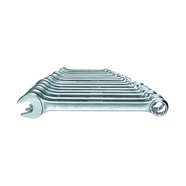 Gedore Combination Wrench Set, 17 pcs., 6-22mm, SAE or Metric: Metric - 7-017