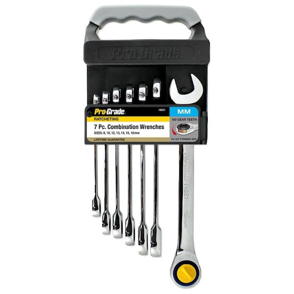 Cromo Metric Ratcheting Combo Wrench Set - 7 Piece - CR3311147
