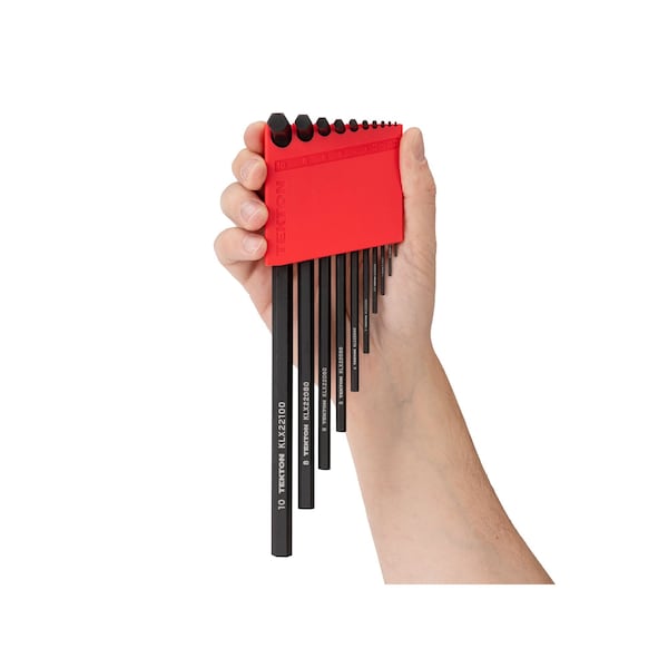 Tekton Flat End Hex L-Key Set with Holder, 10-Piece 1.3-10 mm - KLX91204