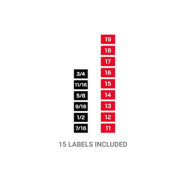 Tekton Flat End Hex L-Key Set with Rack, 15-Piece 7/16-3/4 in., 11-19 mm - KLX92301