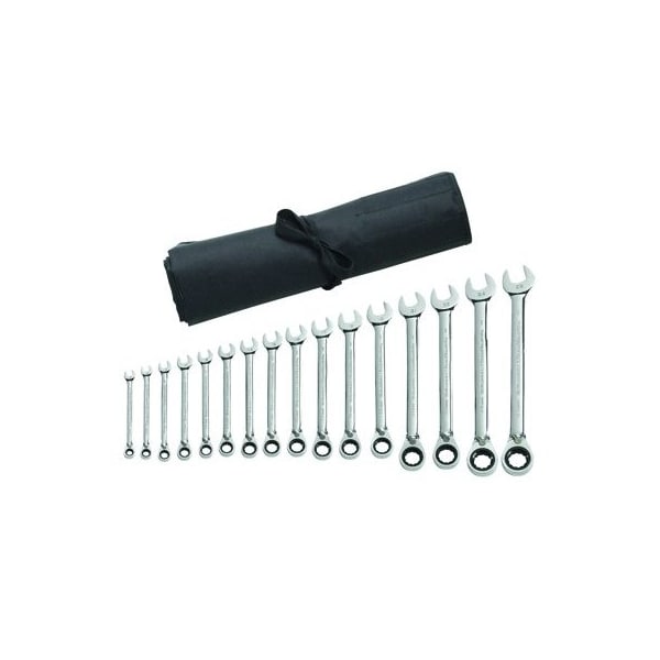 Apex Tool Group WR SET CMBO REV RTCH MET 12 PT 16PC ROLL - GWR9602RN