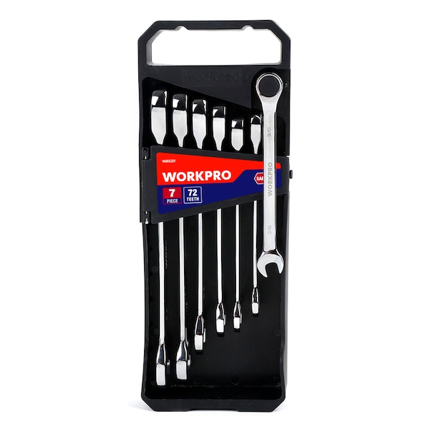 Prime-Line WORKPRO W003321 7 Piece Ratchet Spanner Set, SAE 1 Set - W003321