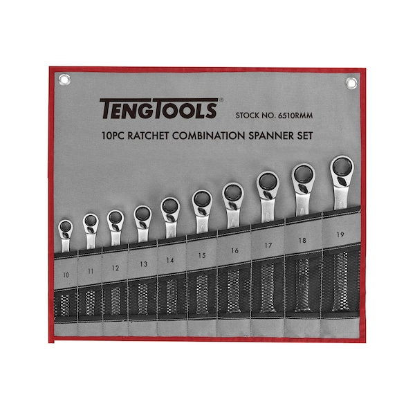 Teng Tools 6510RMM - 10 Piece Ratchet Spanner Set 8-19mm - 6510RMM
