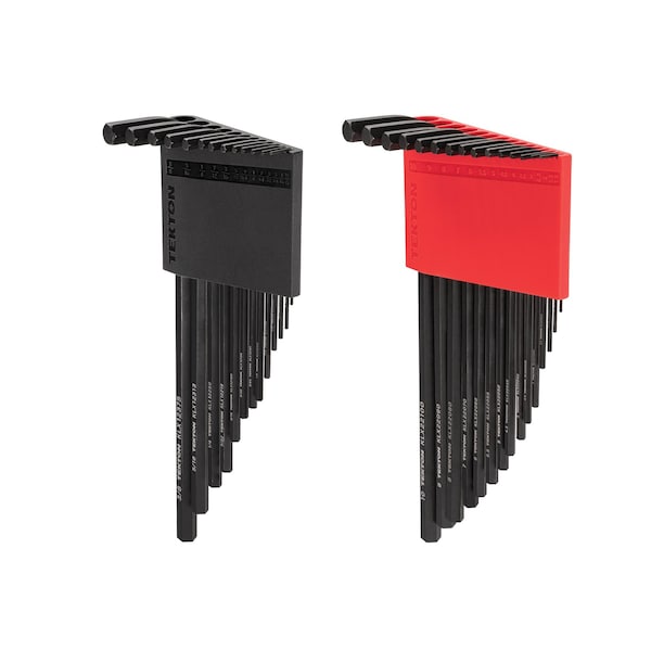 Tekton Flat End Hex L-Key Set with Holder, 28-Piece 0.050-3/8 in., 1.3-10 mm - KLX91303
