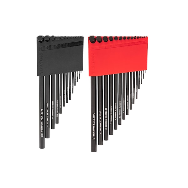 Tekton Flat End Hex L-Key Set with Holder, 28-Piece 0.050-3/8 in., 1.3-10 mm - KLX91303