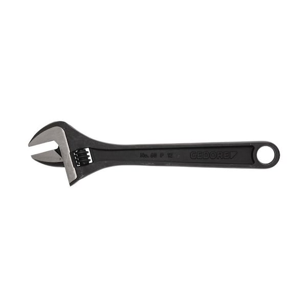 Gedore Adjustable Wrench, 12", Black Finish, Material: Chrome Vanadium Steel - 60 P 12